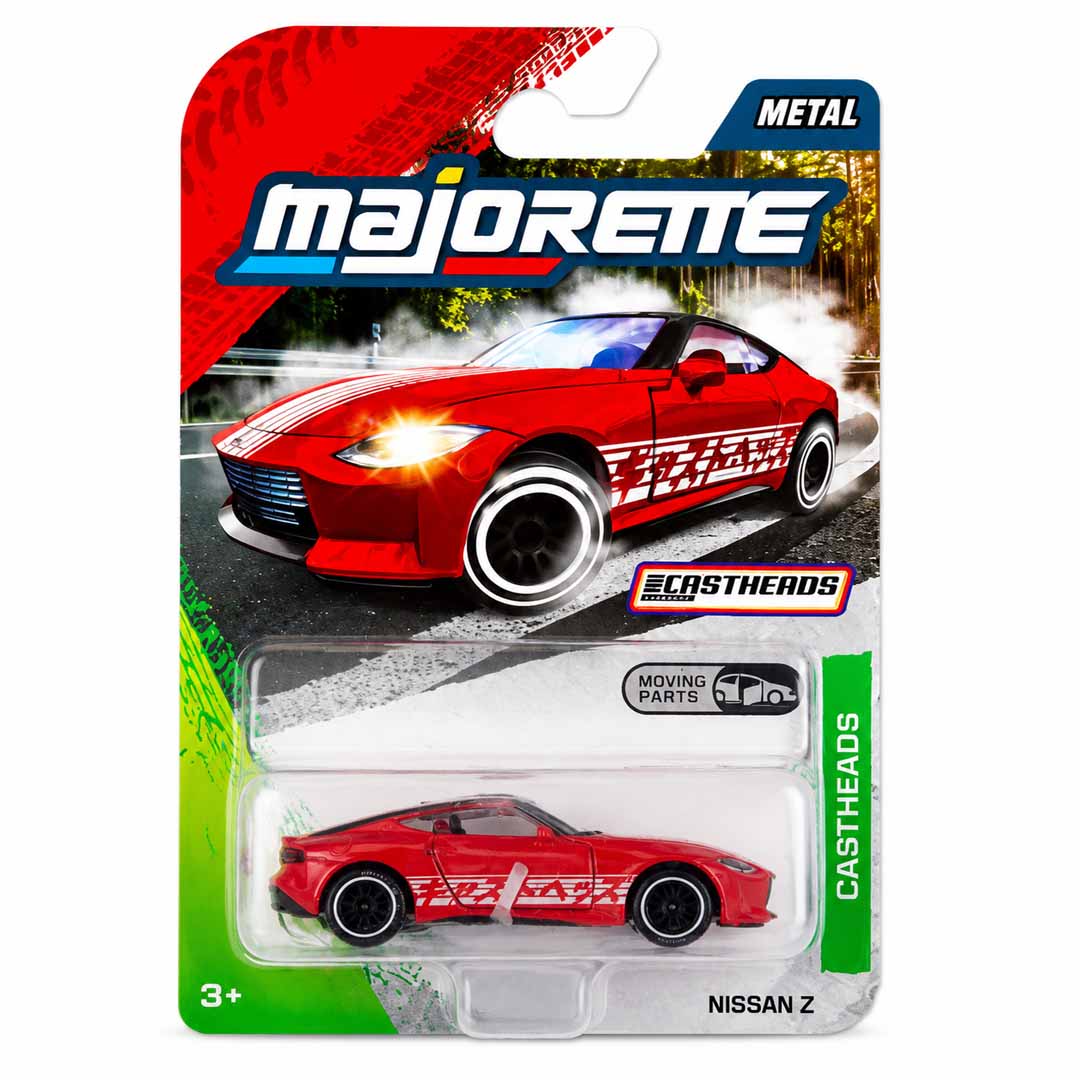 Majorette Nissan Z Castheads 1:64 Die-Cast Red Model Car | Moving Parts Collectible