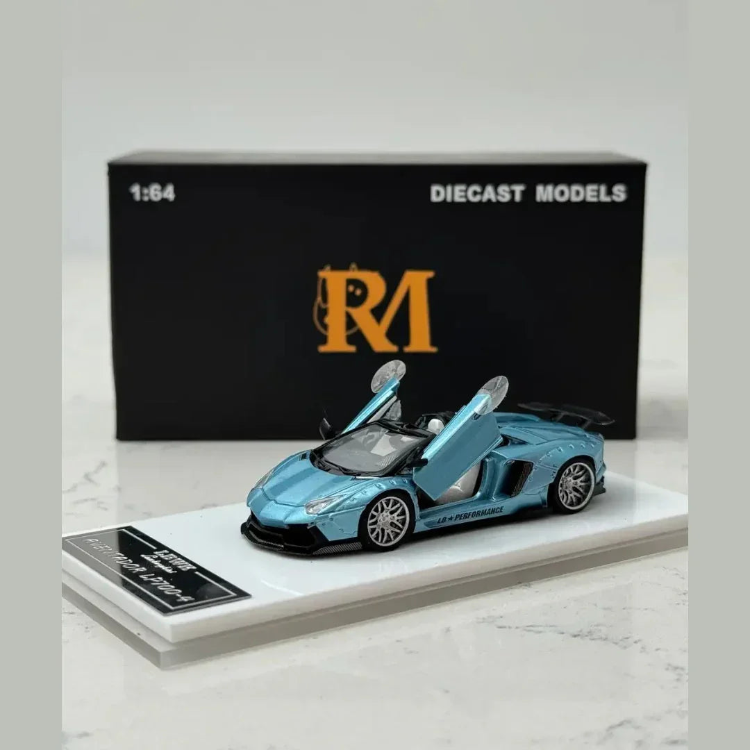 RM 1:64 Lamborghini Aventador LP700-4 – Light Blue Diecast Model Car