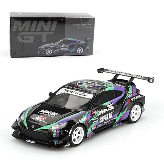Mini GT 1:64 Toyota GR86 HKS TYPE R 2022 Tokyo Auto Salon RHD Diecast Model Car