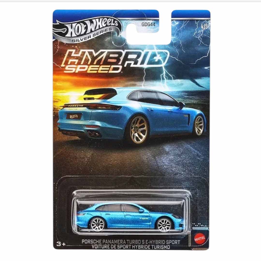Hot Wheels 1:64 Silver Series Hybrid Speed Complete Set of 5 Diecast Cars | BMW i8 Roadster, Acura NSX, McLaren P1, Porsche Panamera Turbo S E-Hybrid & Lamborghini Sián FKP 37