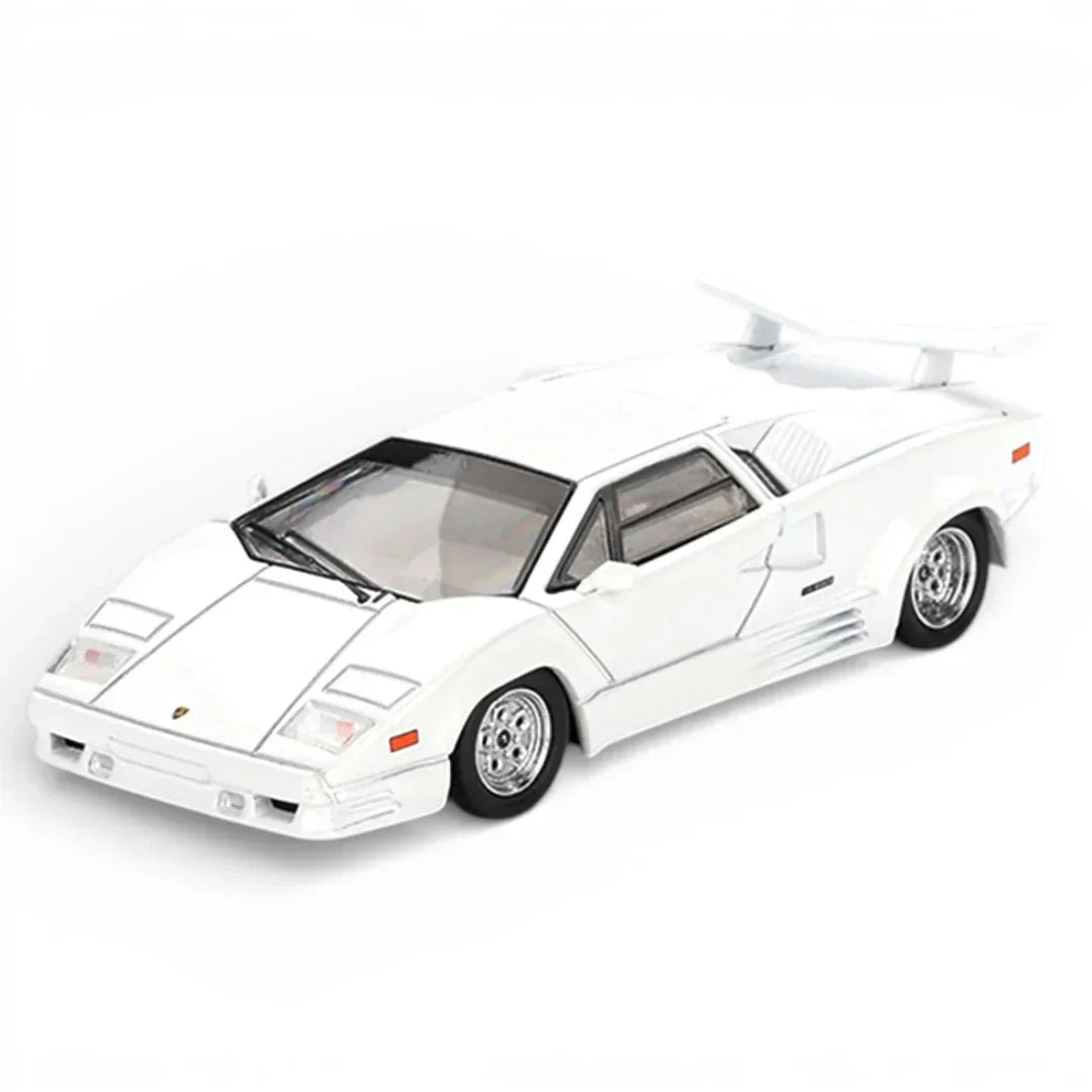 Mini GT 1:64 Duo Set Roxy Porsche 911 GT3 R #77 AO Racing IMSA 2024 + Lamborghini Countach 25th Anniversary White | Premium Diecast Models
