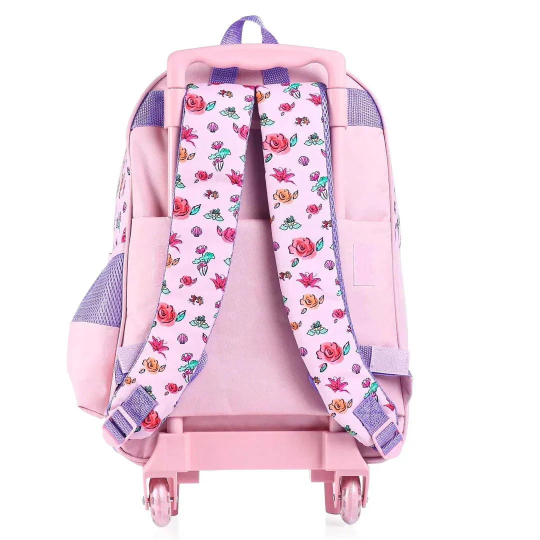 STRIDERS Disney Princess Trolley School backpack with PVC embossed Front Pocket Pink and Purple - 16 inches - Jaiman Toys