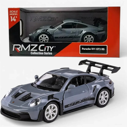 RMZ City 1:36 Porsche 911 GT3 RS Die-Cast Car – White | Openable Doors, Pull-Back Action