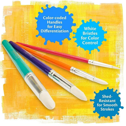 Crayola Big Paint Brushes (4 Count round) - Jaiman Toys