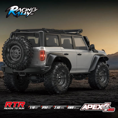 HB Toys Apex 4WD RC Off-Road Truck R1603 1:16 Scale 2.4GHz Remote Control Rock Crawler | Gray Edition