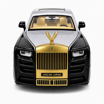 Joy Junction 1:24 Luxury Phantom Die-Cast Model Car | Black & Silver Collector Edition with Opening Doors, Hood & Trunk