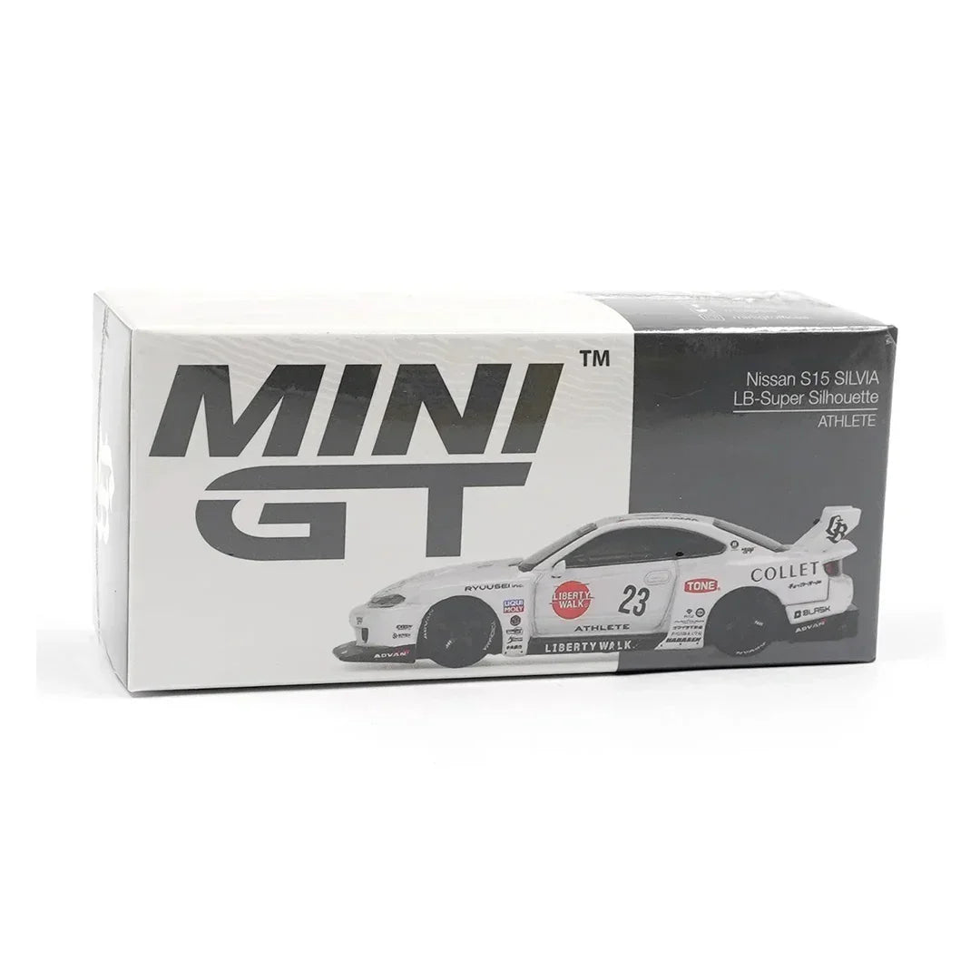 Mini GT 1:64 Nissan LB-Super Silhouette S15 Silvia Athlete RHD – Liberty Walk Diecast Model Car