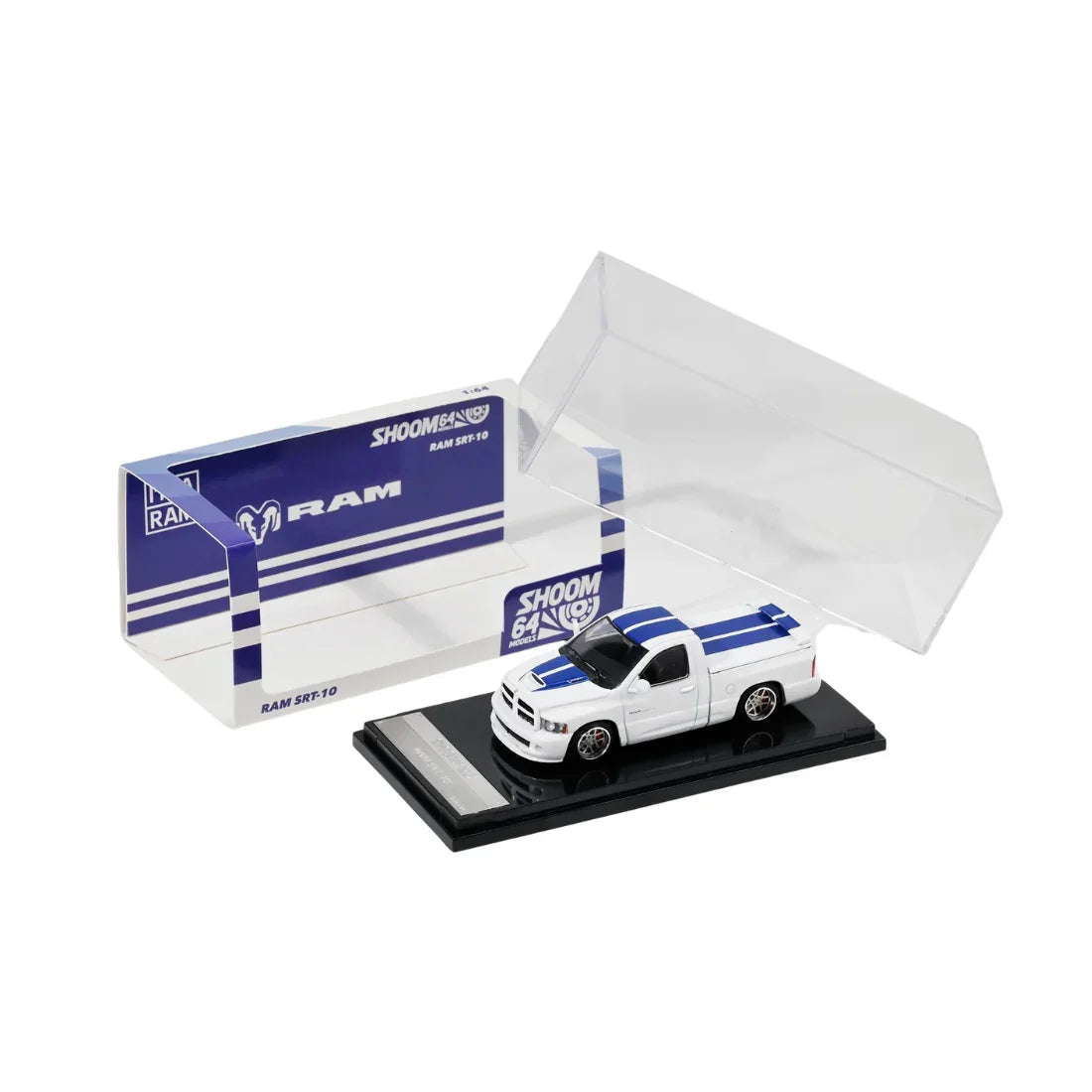 Shoom64 Models 1:64 Dodge Ram SRT-10 Pickup Truck Diecast Model Car | White & Black Colour Variants