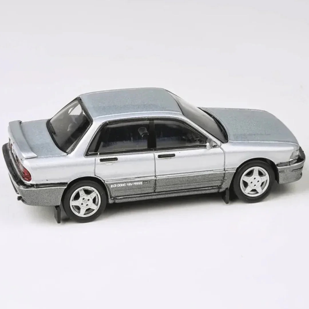 PARA64 1:64 1988 Mitsubishi Galant VR-4 Grace Silver RHD Diecast Model – Classic AWD Rally Sedan