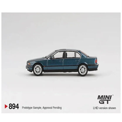 MINI GT 1:64 BMW 750IL Sorrento Blue Metallic Diecast Car – Premium Sedan Collector Model