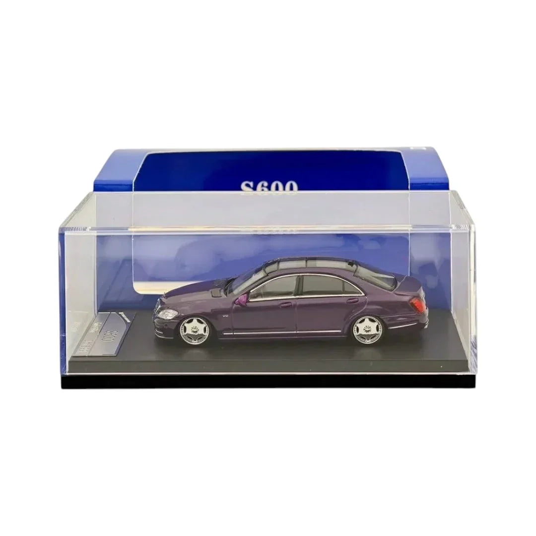 STREET WARRIOR 1:64 Mercedes-Benz S600 (W220) Die-Cast Model Car | Premium Luxury Sedan Collectible with Display Case | 3 Variants