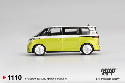 Mini GT 1:64 Volkswagen ID. Buzz Candy White Pomelo Yellow | Premium Electric Van Diecast Collector Model