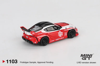 Mini GT 1:64 Duo Set LB★WORKS Lamborghini Huracán GT Gravity Blue + Toyota GR Supra Liberty Walk Red | Premium Diecast Collector Cars