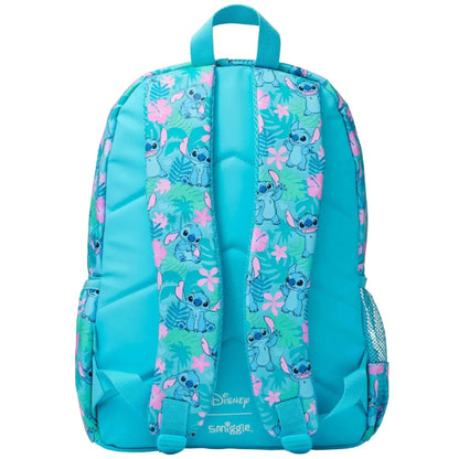 Smiggle Disney Stitch Backpack for Kids (42 CM) – School Bag with Front Pocket & Side Mesh (Blue)