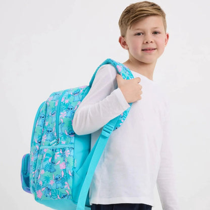 Smiggle Disney Stitch Backpack for Kids (42 CM) – School Bag with Front Pocket & Side Mesh (Blue)