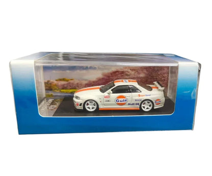 NISSAN SKYLINE GT-R WHITE GULF DIECAST CAR BY FUJI MODEL - Jaiman Toys