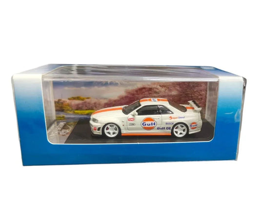 NISSAN SKYLINE GT-R WHITE GULF DIECAST CAR BY FUJI MODEL - Jaiman Toys
