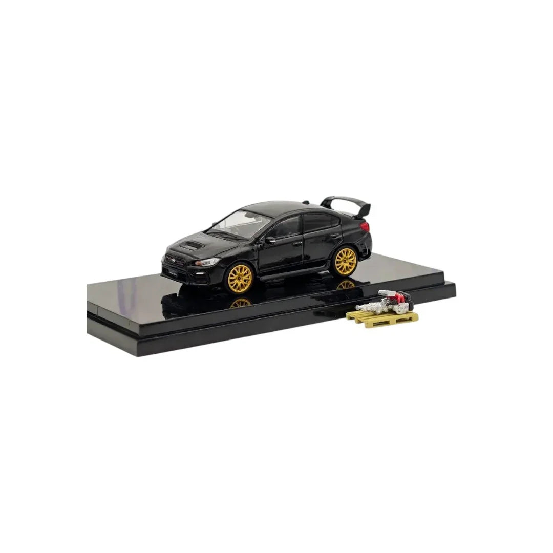 1:64 Hobby JAPAN HJ642021FBK Subaru WRX STI EJ20 Final Edition Scale Die-Cast Model Car with Engine Display – WR Black Pearl - Jaiman Toys