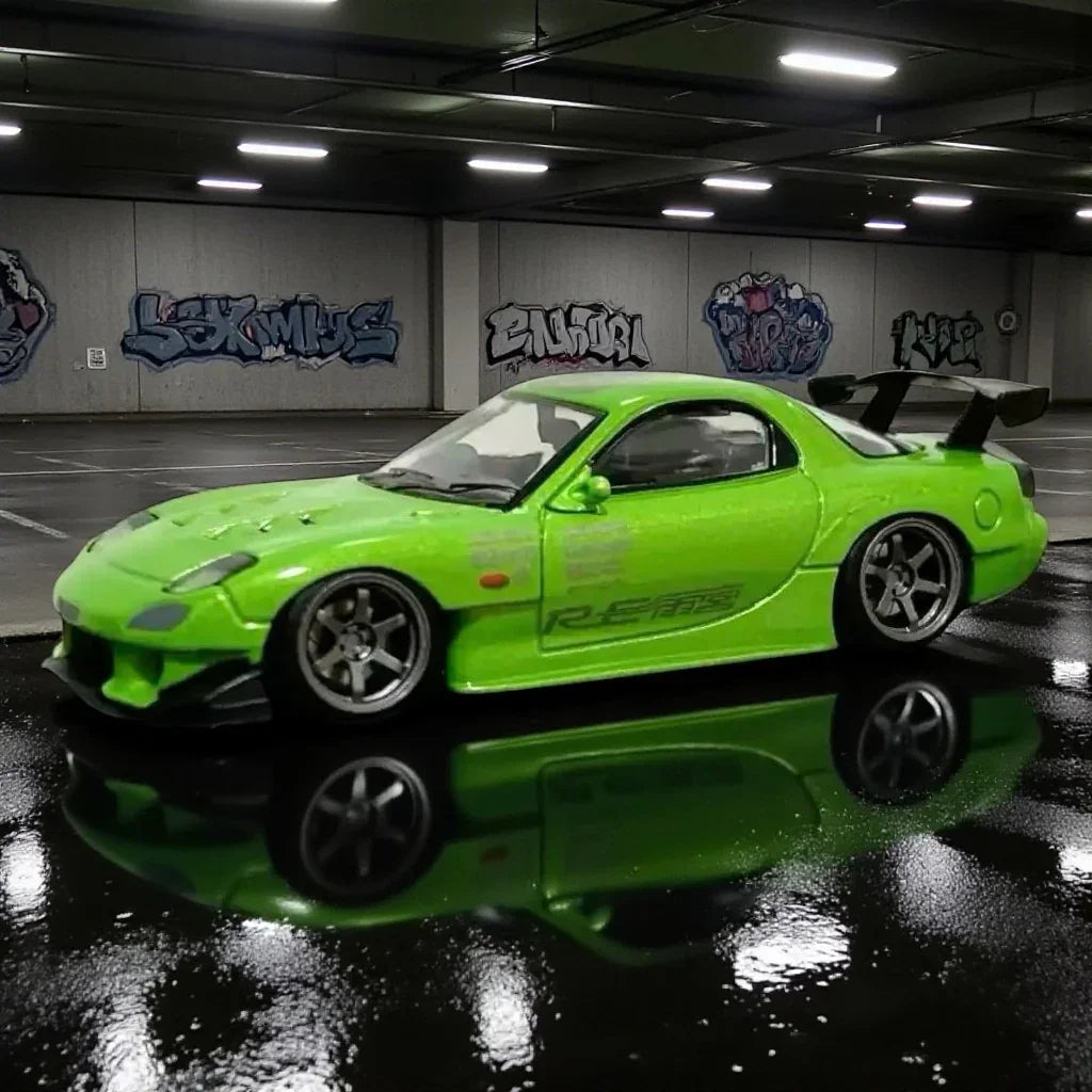 BSC  1:64  MAZDA RX-7 Green Diecast Car Model