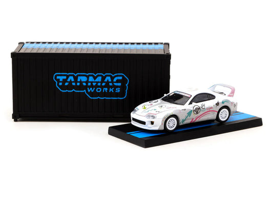 Tarmac Works HOBBY64 1:64 Toyota Supra RZ Logitech G Aurora with Container Diecast Model Car (T64-011-LGT22)