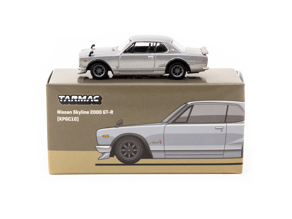 Tarmac Works GLOBAL64 1:64 Nissan Skyline 2000 GT-R (KPGC10) Silver Diecast Model Car (T64G-043-SL)