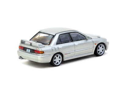 Tarmac Works 1:64 Mitsubishi Lancer GSR Evolution Silver Special Edition with Tarmac Cards Diecast Model Car (T64G-048-SL)