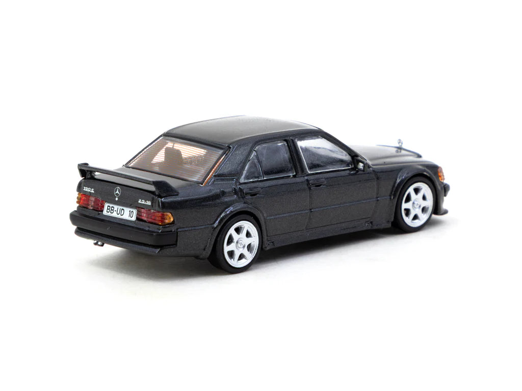 Tarmac Works GLOBAL64 1:64 Mercedes-Benz 190E 2.5-16 EVO 1 Blue-Black Metallic Diecast Model Car (T64G-057-BK)