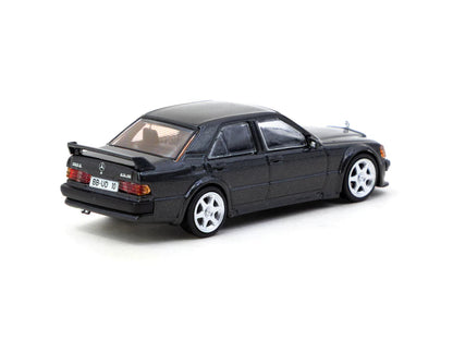 Tarmac Works GLOBAL64 1:64 Mercedes-Benz 190E 2.5-16 EVO 1 Blue-Black Metallic Diecast Model Car (T64G-057-BK)