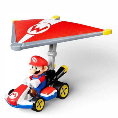 Hot Wheels 1:64 Mario Kart Mario Standard Kart with Super Glider – Diecast Collectible