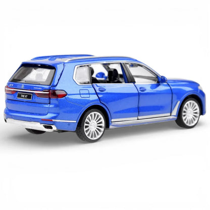 MSZ 1:32 BMW X7 Die-Cast Model Car – Blue |Pull Back, Openable Doors, Light & Sound (68470)