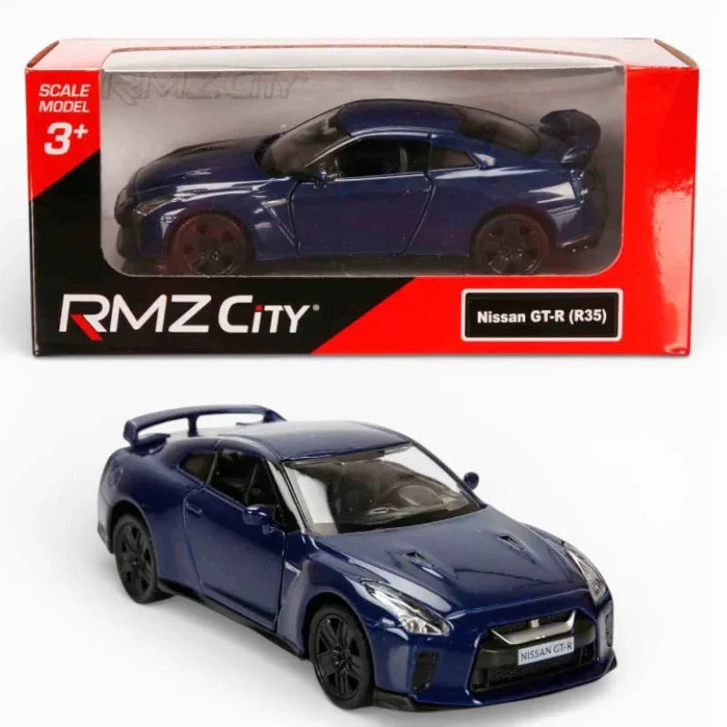RMZ City 1:36 Nissan GT-R (R35)  Diecast Car – Blue| Openable Doors, Pull Back & Go with two variants
