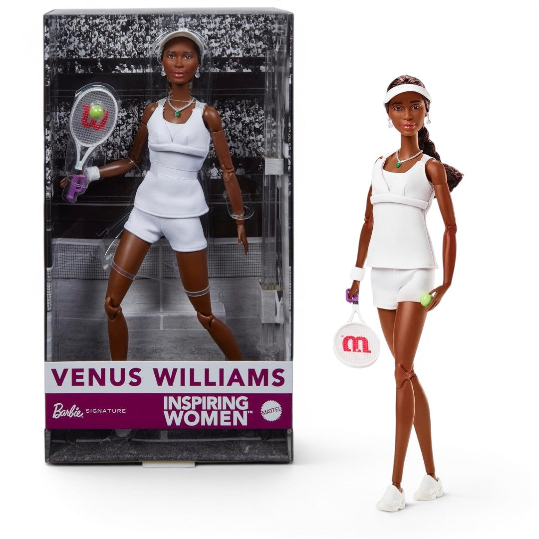 Barbie Signature Inspiring Women Venus Williams Doll (12 inch) | Collectible Tennis Champion Fashion Doll with Racket & Ball | Mattel Barbie Signature | Ages 6+