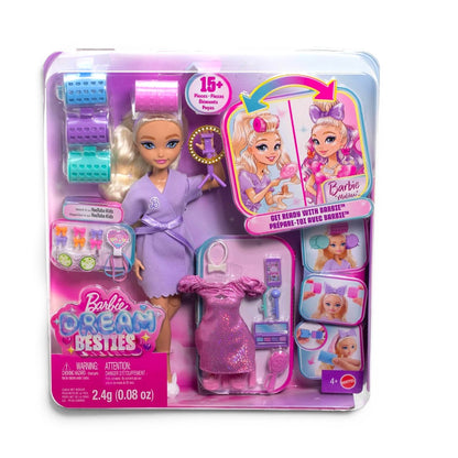 Barbie Dream Besties Malibu Doll Styling Playset | Blonde Fashion Doll with Beauty Accessories & Outfit Change | Mattel Toy for Kids 4+