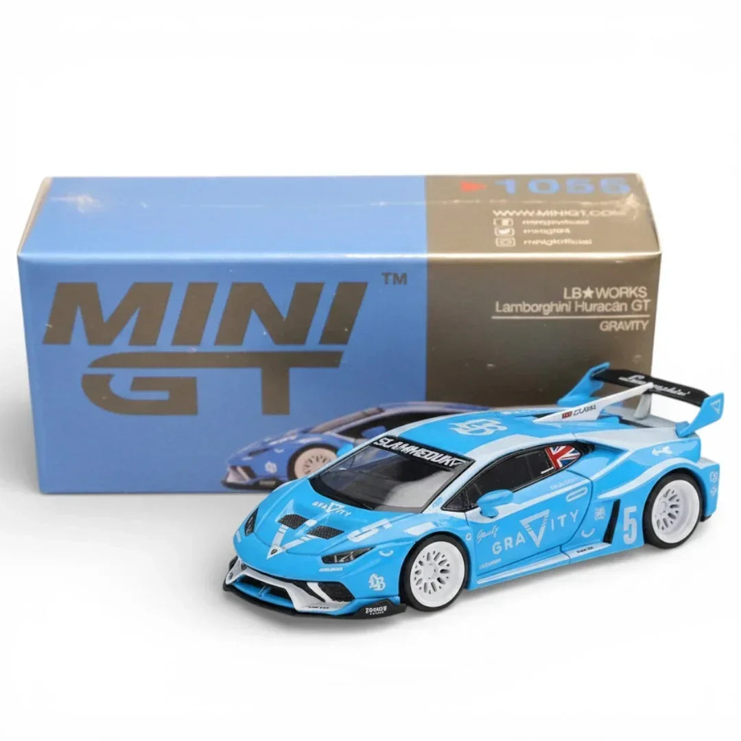Mini GT 1:64 Duo Set LB★WORKS Lamborghini Huracán GT Gravity Blue + Toyota GR Supra Liberty Walk Red | Premium Diecast Collector Cars