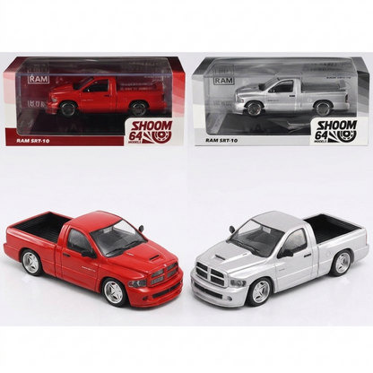 Shoom64 Models 1:64 Dodge Ram SRT-10 Pickup Truck Diecast Model Car | Red & Silver Colour Variants