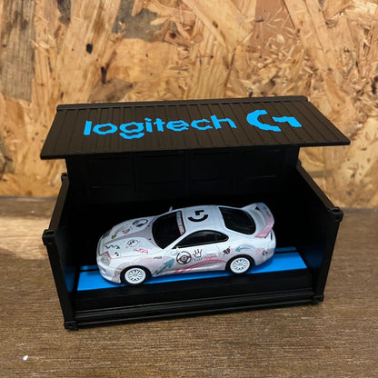 Tarmac Works HOBBY64 1:64 Toyota Supra RZ Logitech G Aurora with Container Diecast Model Car (T64-011-LGT22)