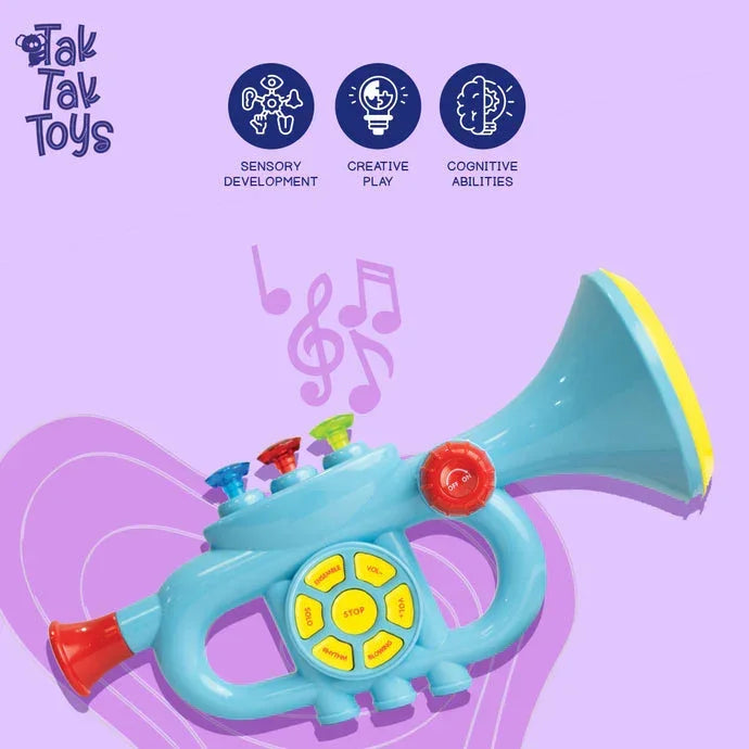 Nubo Tiny Tunes Trumpet Musical Toy for Kids – Blow & Play Musical Instrument with Colorful Keys | Early Learning Music Toy for Toddlers