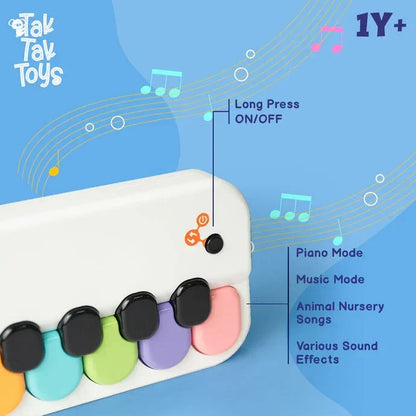 Nubo Tiny Tunes Musical Keyboard for Kids – Multi-Mode Piano Toy with Sound Effects, Nursery Rhymes & Learning Music Playset