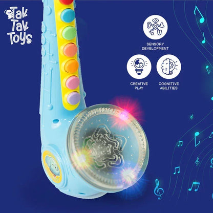 Nubo Tiny Tunes Saxophone Musical Toy for Kids – Blow & Play Musical Instrument with Colorful Keys | Early Learning Music Toy for Toddlers