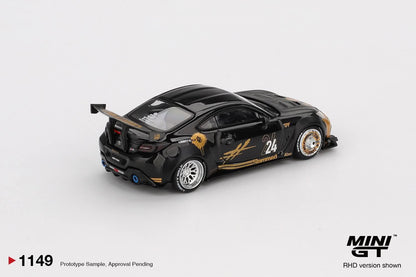Mini GT 1:64 Toyota GR86 Liberty Walk LBWK #24 Black Gold Diecast Model Car – MGT01149-R