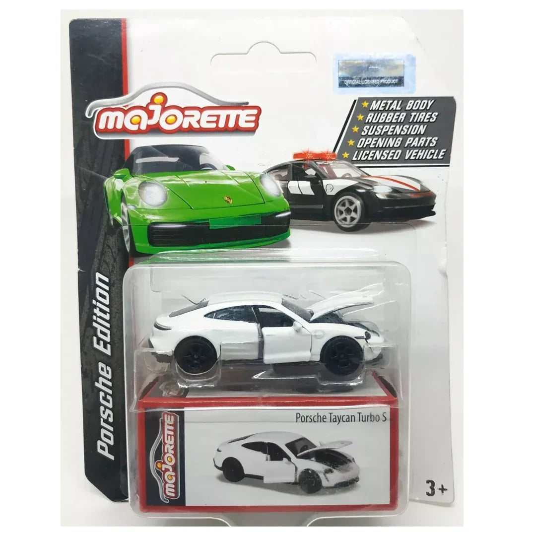 Majorette Porsche Taycan Turbo S White 1:63 Scale – (White) - Jaiman Toys