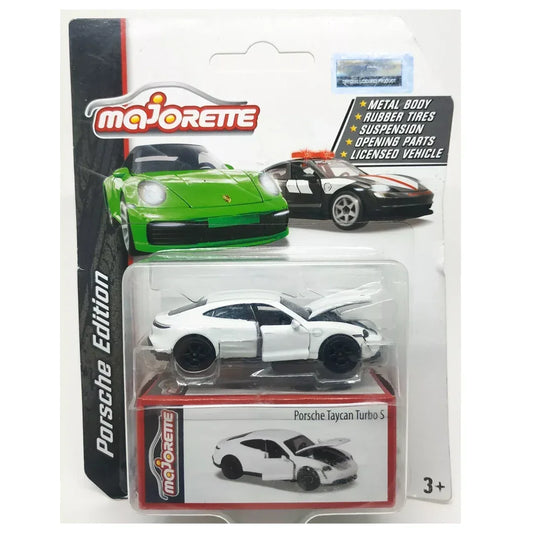 Majorette Porsche Taycan Turbo S White 1:63 Scale – (White) - Jaiman Toys