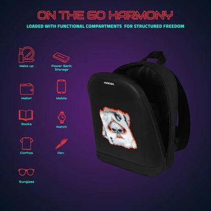 Hookaba Bold Bling Bag – LED Light-Up Fashion Backpack | Hard Shell | Waterproof | Statement Style - Black - Jaiman Toys