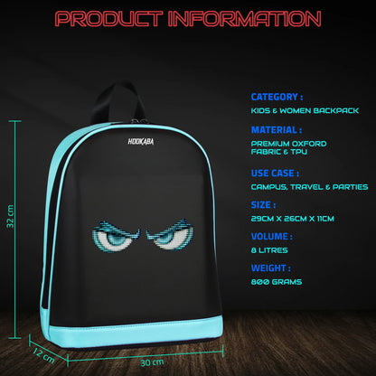 Hookaba Bold Bling Bag – LED Light-Up Fashion Backpack | Hard Shell | Waterproof | Statement Style - Black - Jaiman Toys