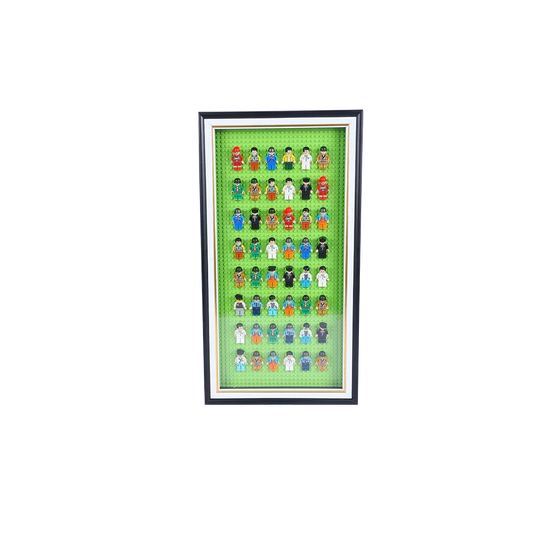 Building Memories: 48 Mini Figure yellow base plate Decorative Wall Frame - Jaiman Toys