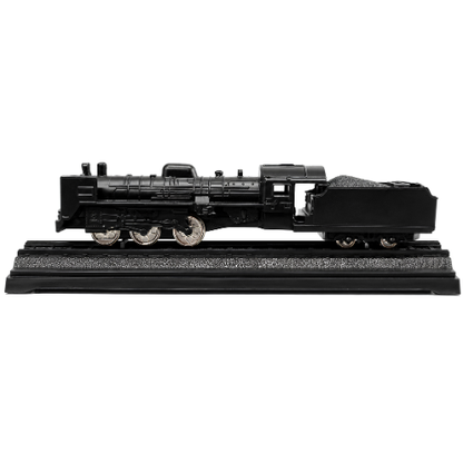 Classic Steam Locomotive Toy Train with Coal Tender | Push & Play Railway Engine for Kids | Black Locomotive with Display Track