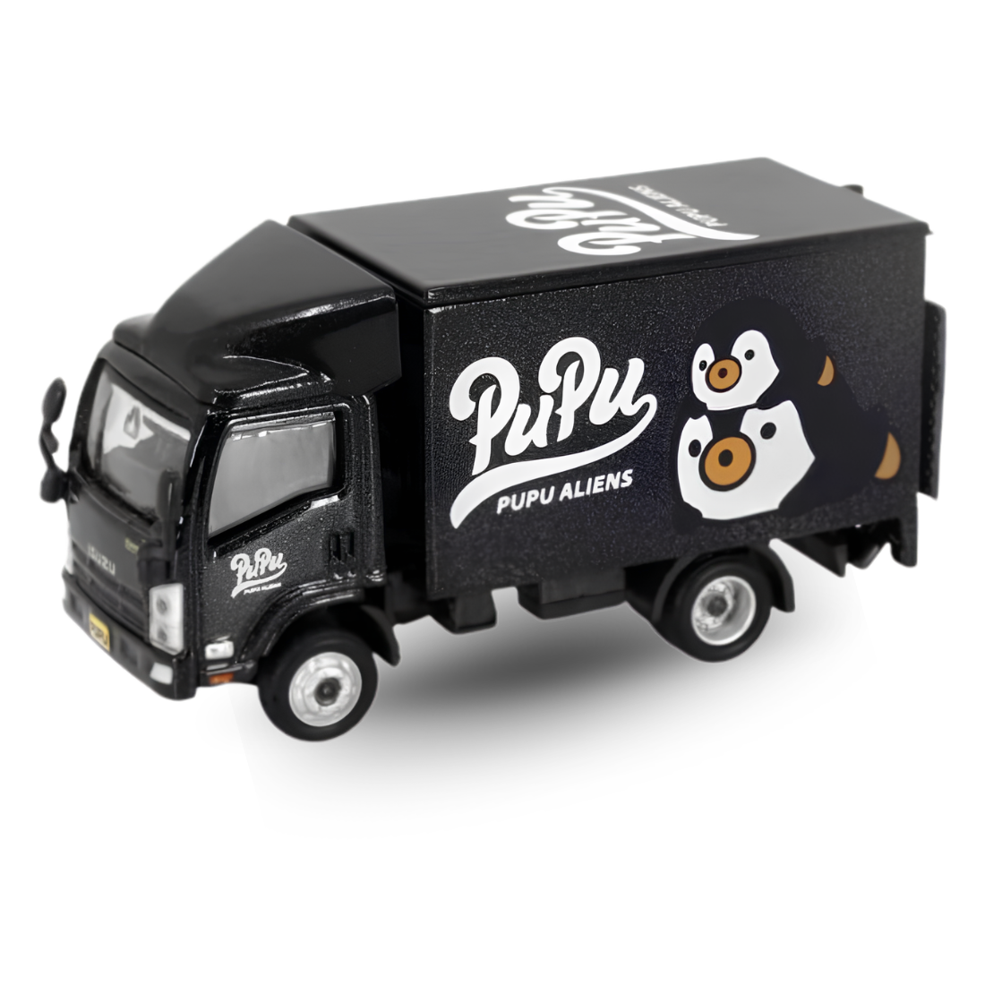 Tiny City Pupu Aliens Isuzu N-Series Box Lorry Die-Cast Model Truck | Black Delivery Truck Collectible | 7.5cm