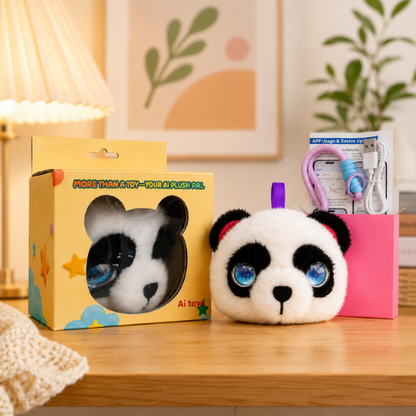 AI Dazi Interactive AI Plush Panda | Smart AI Table Companion | More Than a Toy – Your AI Plush Pal with LED Display Eyes