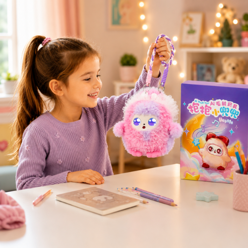 TuPark Damu Zhi AI Plush Toy Hug Me | Interactive Bluetooth Audio AI Plush Companion with Animated LED Display Eyes | Rechargeable Smart Soft Toy for Kids