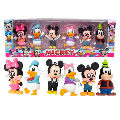 Disney Mickey Mouse & Friends 6-Piece PVC Figure Set | Collectible Cartoon Character Toys for Kids, Gifts & Display Collection